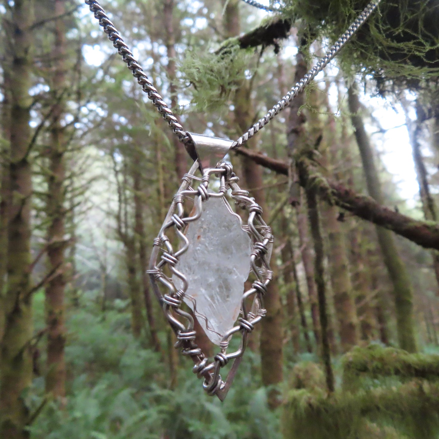 Lightning Selenite Pendant